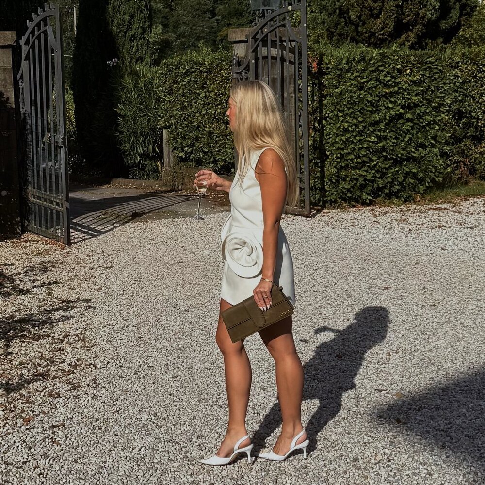 Magda Butrym White Floral-appliqué open-back minidress - SOLD OUT EVERYWHERE